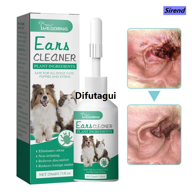 Difutagui 【Beauty Code】20ml Dog Ear Cleaner Universal Natural Dog Ear Cleaning Effective Solution Anti-fungall Non-irritating Cleaning