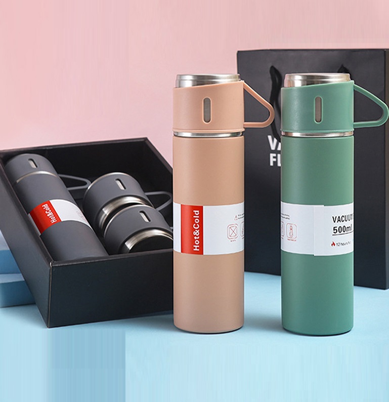 500ml Premium Travel Tumbler Double-walled 304 Stainless Vacuum Sports Water Bottle With Cup Handle