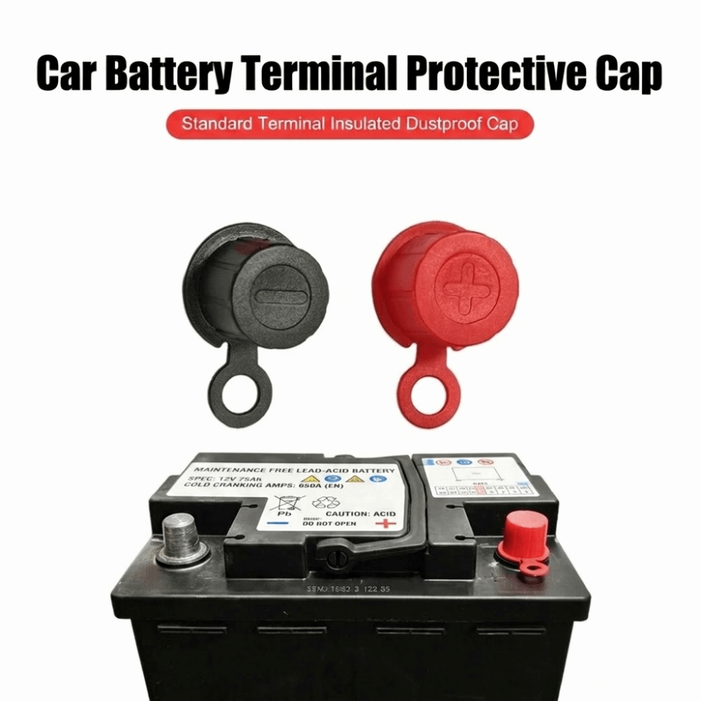 1 Pair Protector Water Proof Battery Terminal Cover Insulated Standard Diameter Battery Protector Dust Proof Positive Negative Heads Insulated Cap Automotive Battery
