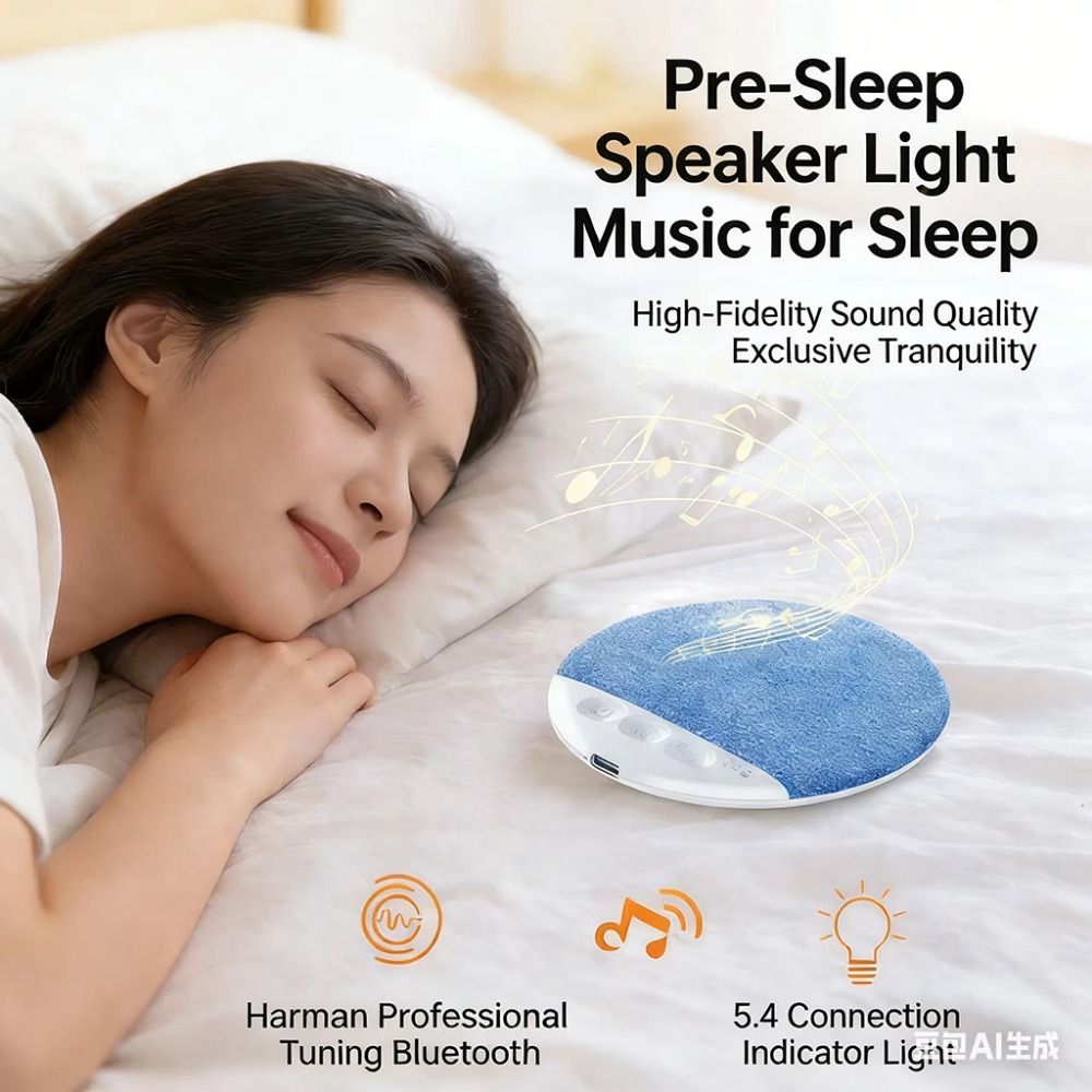 High Fidelity Bluetooth 5.4 Under Pillow Bluetooth Speaker Ultra-Thin Mini Sound Machine For Better Sleep Timed Shutdown Sleeping Speaker Insomnia Relief