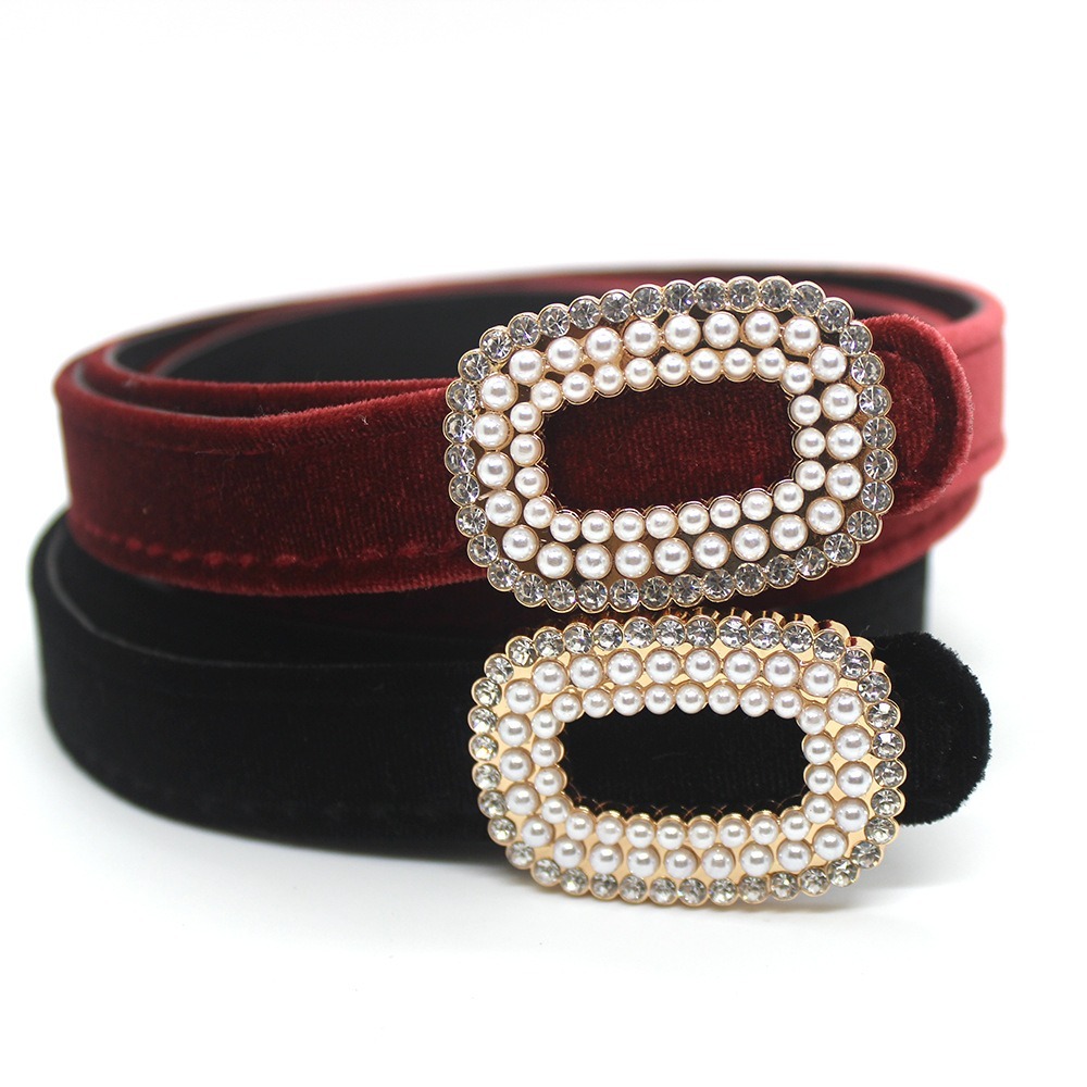 New Retro Velvet Belt Casual Classic Style Waist Belt Jeans Trendy Trouser Belt