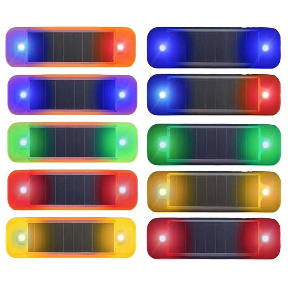 Car Replacement Accessories Mini LED Flashing Bicycle Light Simulated Alarm Solar-Powered Dummy Alarm Lamp Ultra-Bright Decorative Light Motorcycle Running Lamp Road Barrier Safety