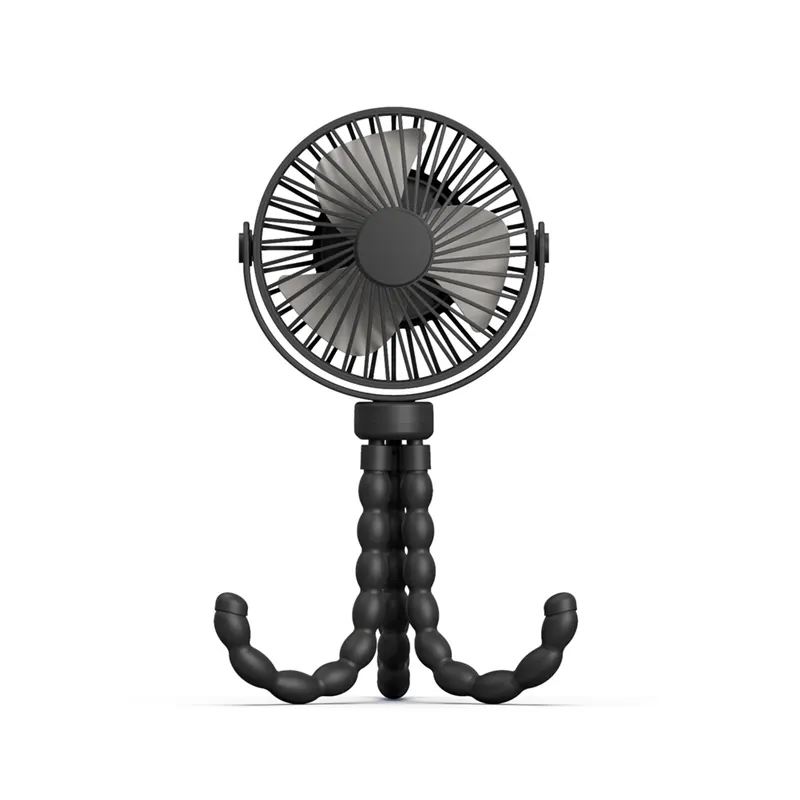 FORIDE Portable Stroller Fan Hand USB Electric Fan Small Folding Rechargeable Fans Mini Silent Table Fan for Baby Outdoor -B