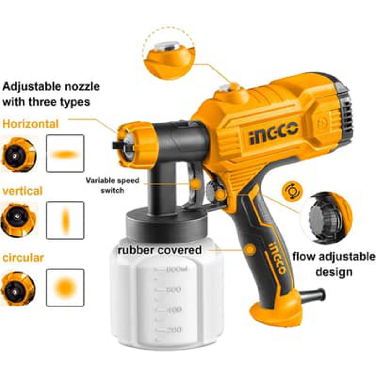 INGCO HVLP Electric Spray Machine 450W SPG3508 | INGCO Multipurose Electric Spray With 800ml Capacity