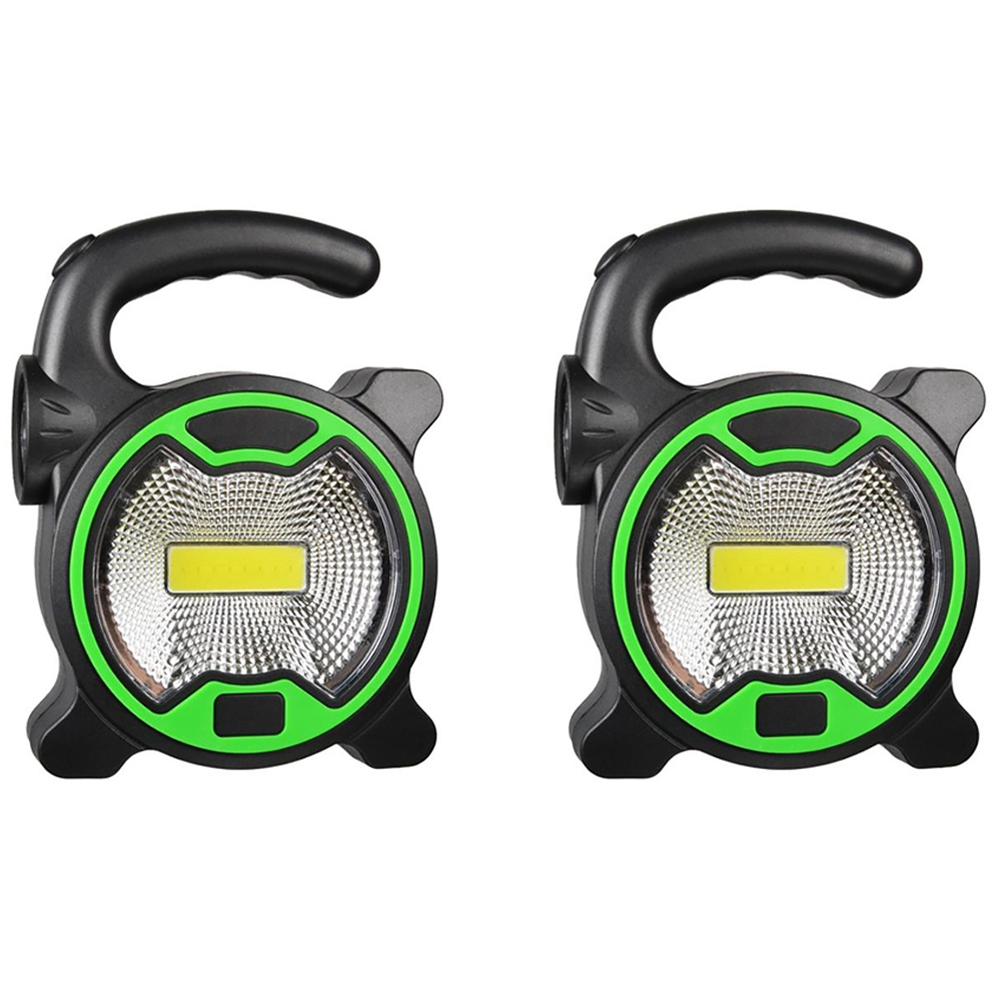 OYPFXMI 2X Portable Work Lamp LED Lantern Waterproof Emergency Spotlight Rechargeable Floodlight for Outdoor Hiking,Green