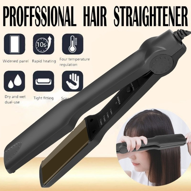 Kemei KM-329 2 in 1 Ceramic Hair Straightener & Curler | Professional Wet & Dry Flat Iron Styling Tool with Anion Care