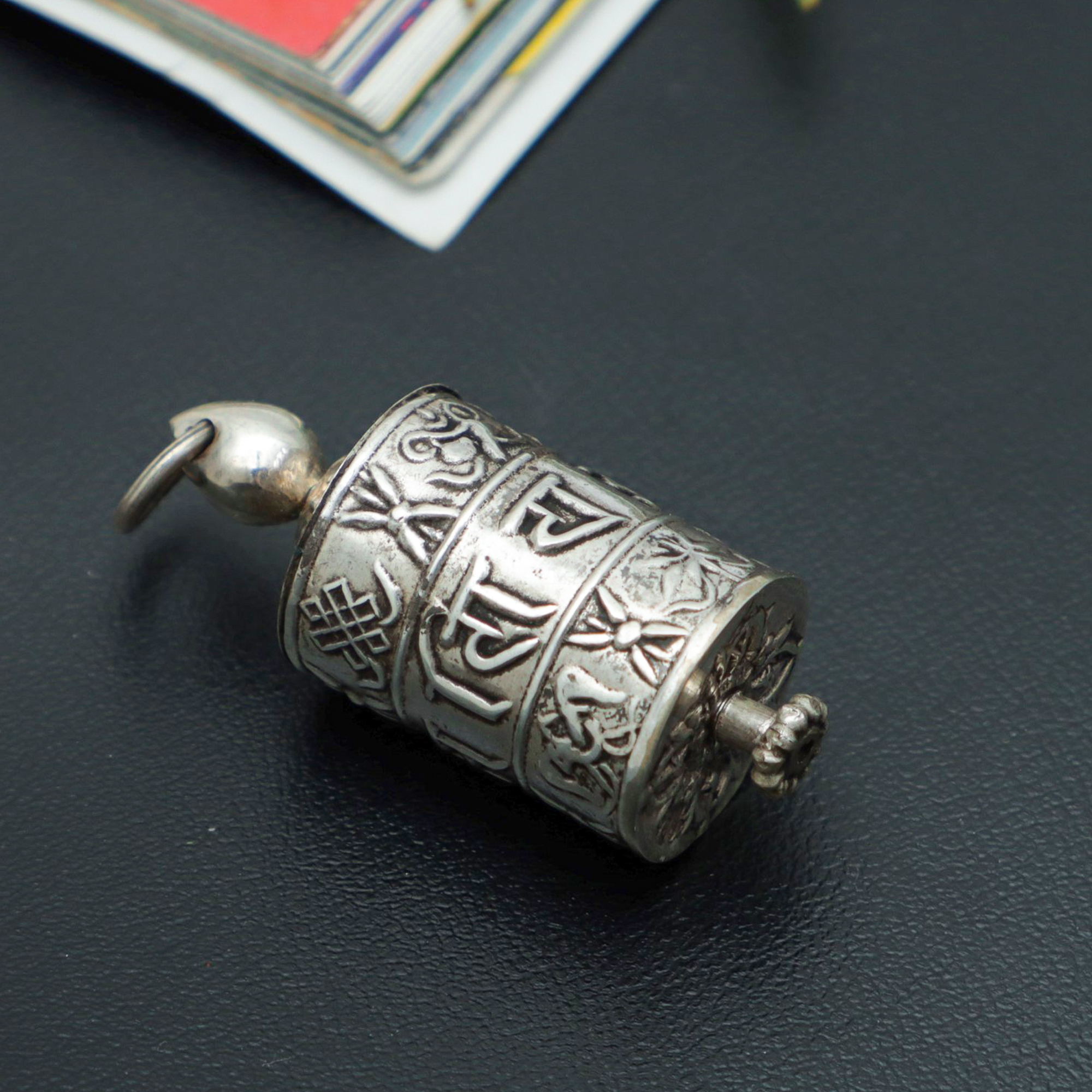 Pure Silver Pray Wheel Pendant / Unisex / 4 Gram