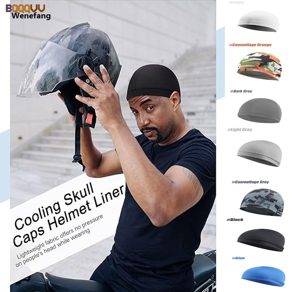 Wenefang 1PC Summer Cooling Skull Caps Helmet Liner Anti-UV Anti-Sweat Wicking Hot Selling Cycling Running Motorcycle Riding Under Hard Hat Liner