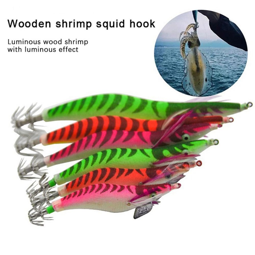 New Simulation Lead Sinker Jigs Wood Shrimp Lures Fishing Tackle weave Squid Hook Octopus Bait