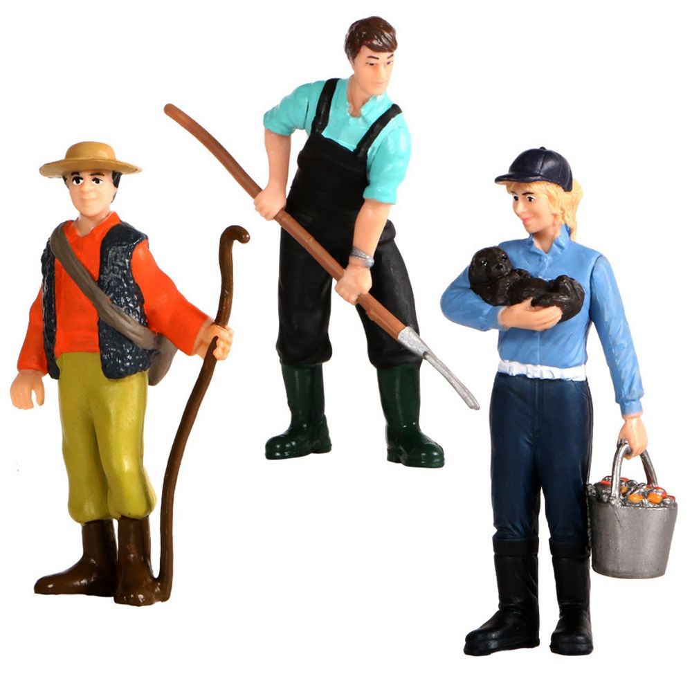 High Quality Garden Decoration Statue Figurines Model Simulation Farmer Farm Staff People Miniature Figure Toy