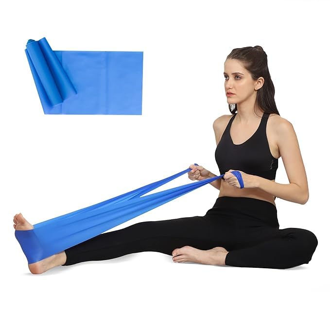 Thera Band (Light Resistance) | 100% Natural Latex Resistance Band | for Warm-Up, Stretching, Strength Training, Exercise, Gym Workout & Yoga (Light Blue)