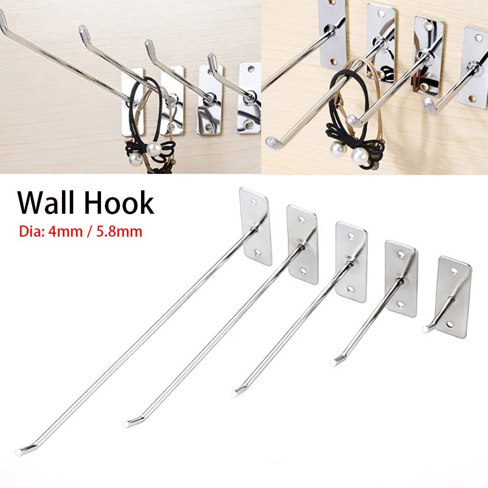 1Pcs Durable Hardware Tool Wall Hook Pegboard Hammer Pliers Mobile Phone Accessories Display Lewelry Single Line Hook Steel Nail Screws Hole Board Hook