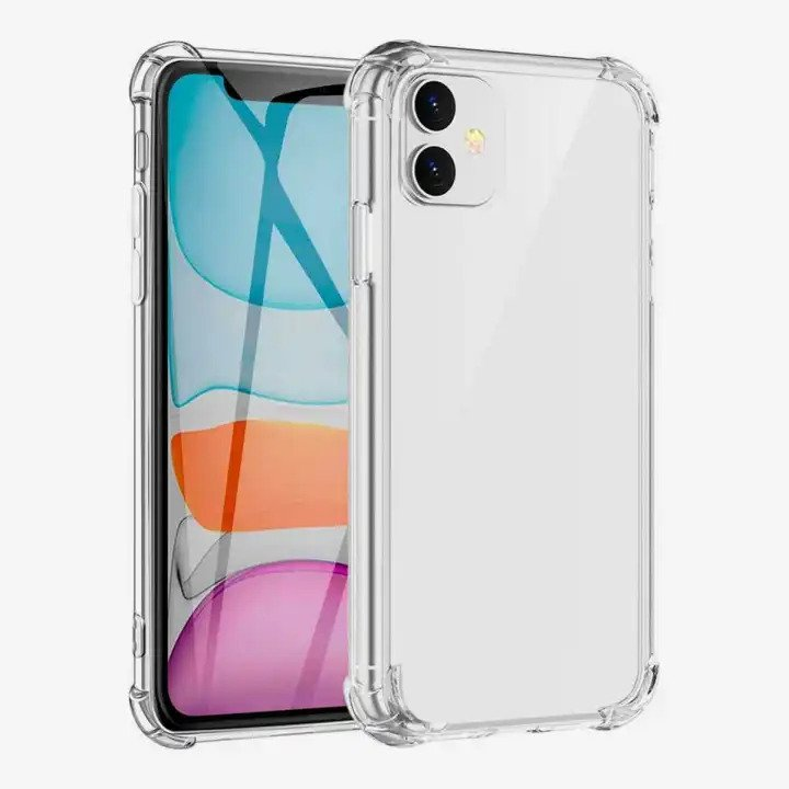 For IPhone 11 Back Case Anti Shock Transparent Four Corner Air Bag Shock Proof Bumper Back Case Cover Premium Quality Soft Crystal - Clear