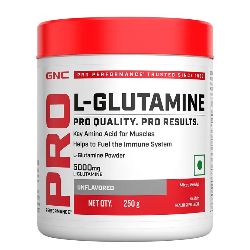 GNC L-Glutamine Powder 5000mg- 250g (50 Servings) Unflavored With Supports Muscle Strength & Strengthens Immunity