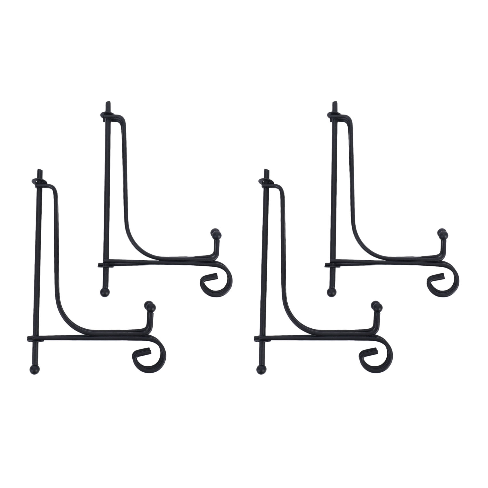 fasdaga (4 Pack)Iron Display Stand, Easel Plate Display Photo Holder Stand, Displays Picture Frames, Cookbooks 5 Inch