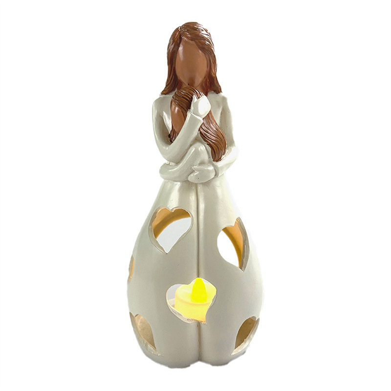 Candle Lamps,Candle Holder Statue Mom and Daughter,Valentines Day Gifts for Daughter Great Mother Gifts 22CM X 8.5CM