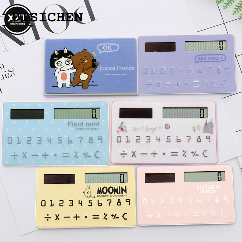 DISICHEN New Cartoon Fruits Animal Mini Card Calculator Fashion Stationery Supplies Solar Calculator Children Gift
