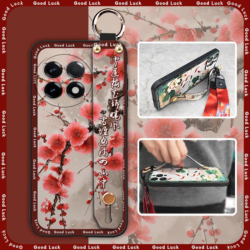 fashion Wristband Phone Case For OPPO A38 4G/A18 4G Dirt-resistant Anti-dust Kickstand for mom old lady Back Cover ring