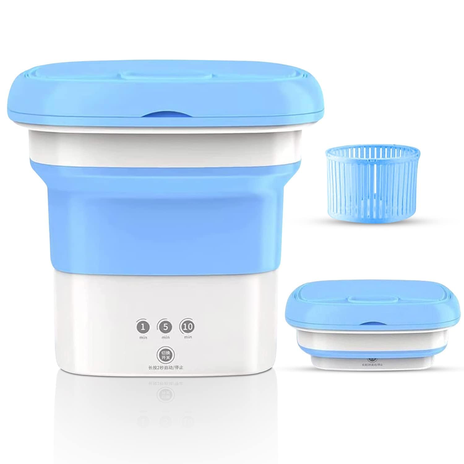 Portable Mini Foldable Washer and Spin Dryer - Compact for Camping, RV, Travel, Small Spaces | Lightweight and Easy-to-Carry