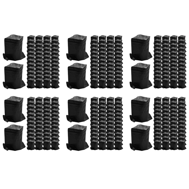 300Pcs Matt Aluminum Foil Coffee Valve Zipper Closure Bag Vertical Aluminum Foil Packaging Bag 250G Black