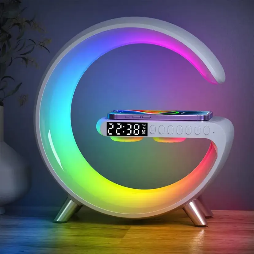 Bluetooth Speaker 3 in1 + Wireless Charger + Led Lamp Model BT 2301