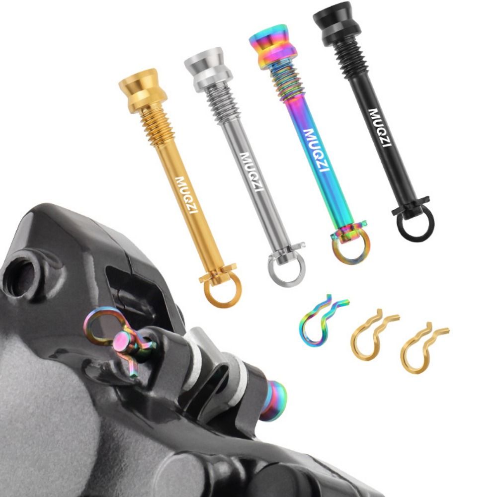 Fixing Pin Titanium Disc Brake Pad Bolts Pins Spring Clips M4*26mm Bicycle Disc Brakes Screws with Fixing Clip Lightweight Bicycle Disc Brake Fixing Screw Bike Accessories