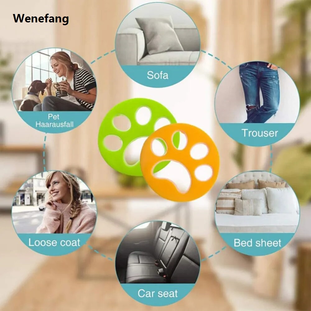 Wenefang transparent bag 2/6Pcs Pet Hair Remover for Laundry, Reusable Dog Hair Remover Laundry Sponge, Pet Dryer Sponge Balls for Clothes/Bedding