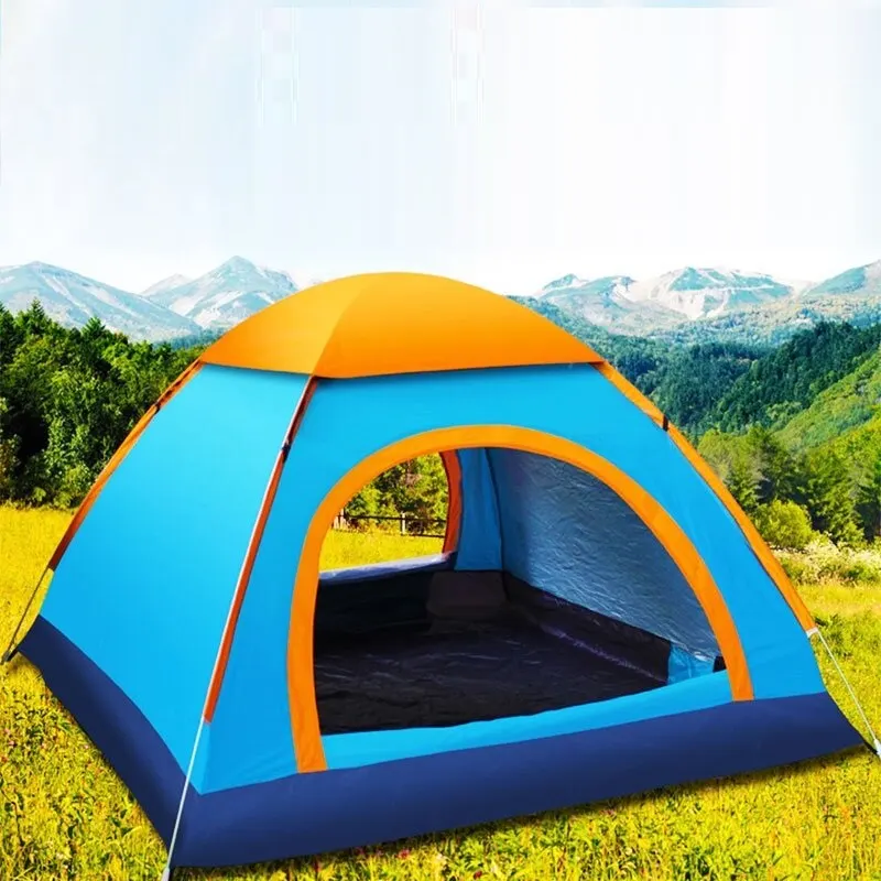 Waterproof 3-Person Automatic Pop-Up Camping Tent - Portable Hiking Backpacking Shelter