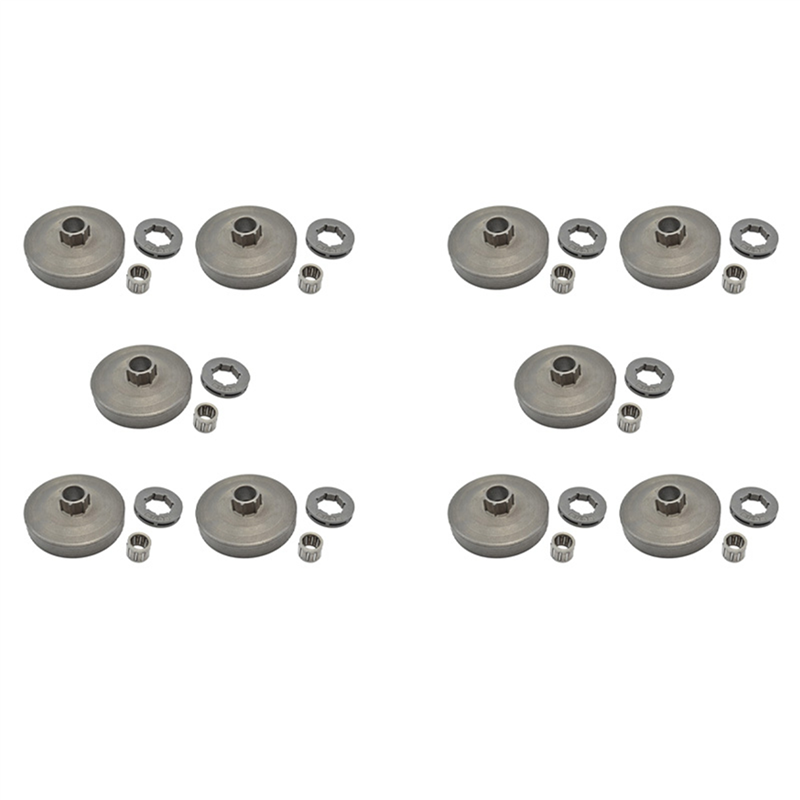 10X Chain Saw 3/8-7T Rim Sprocket with Chainsaw Clutch Drum for 45Cc 52Cc 58Cc Gasoline Engineg Parts Replacement