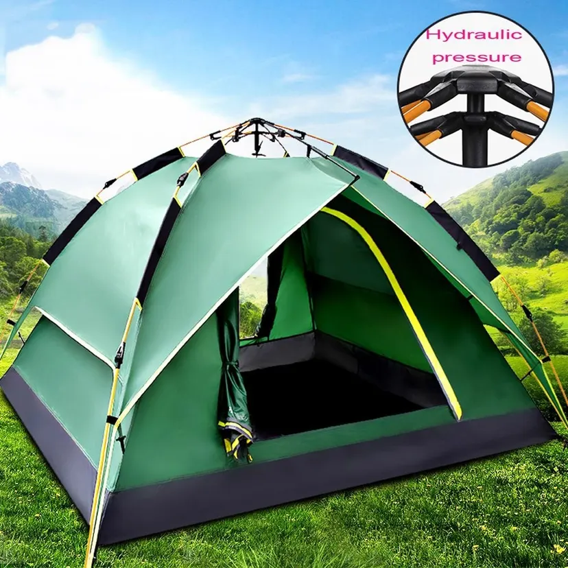 Automatic Double Layer Quick Setup 2 Doors Hydraulic Automaticdome Tent With Uv Protection