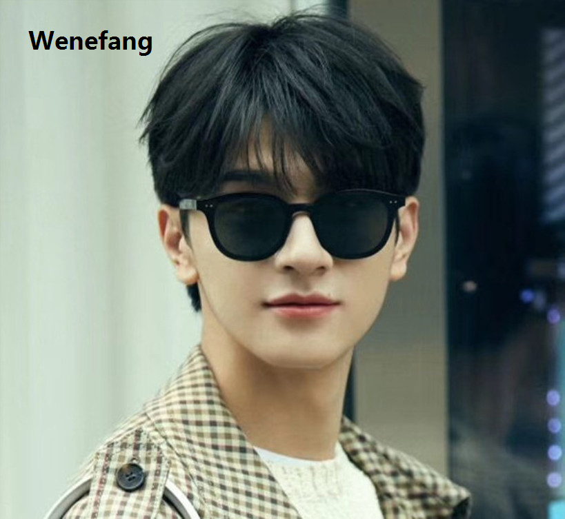 Wenefang Luxury[ New ]2021in Celebrity Style Small Frame Retro Orange Glasses Sunglasses Box for Men gm Women's Sunglasses