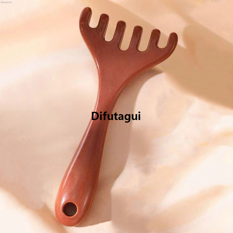Difutagui Gua Sha ToolsBack Plastic Six Claws Scalp Scratch High Quality Spa Hand Meridian Comb Smooth Hair Hanging