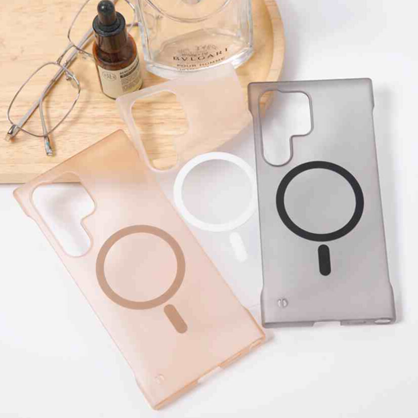 HODON Luxury Magnetic Wireless Charging Magsafe Case For Samsung Galaxy S24 S23 S22 Ultra S24 Plus Cases Translucent Skin Feel Hard Phone Cover