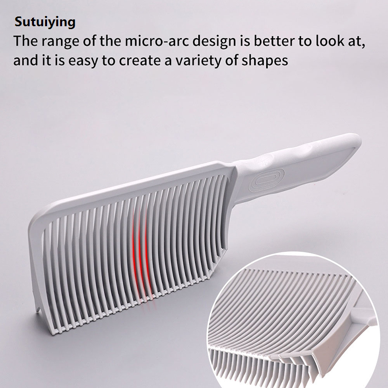 Sutuiying Fading Comb Professional Barber Clipper Blending Flat Top Profesional Hair Cutting Comb For Men Heat Resistant Fade Brush