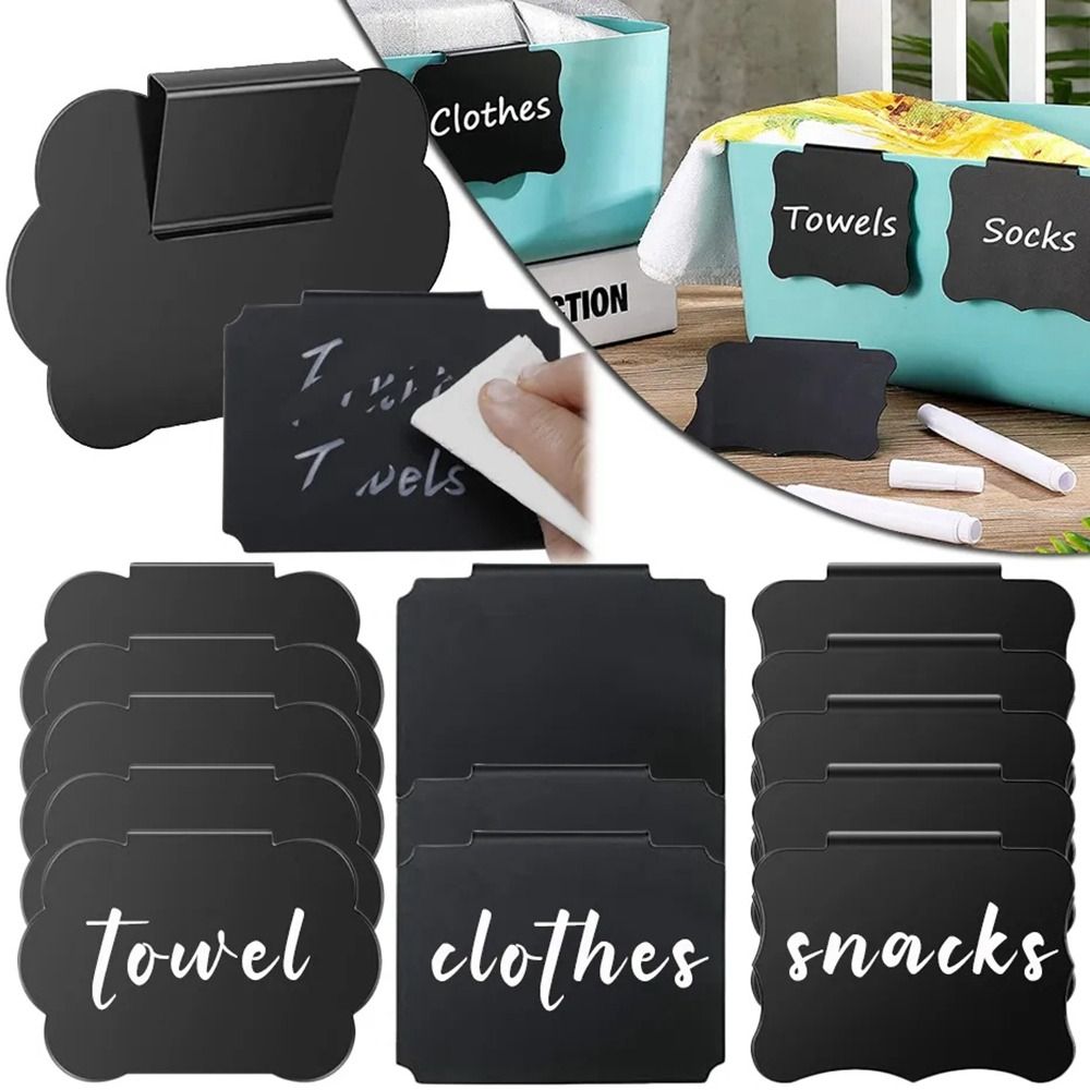 50PCS New Plastic Price Boards Black Mini Price Tags Signage Multifunctional Table Chalkboard Mall