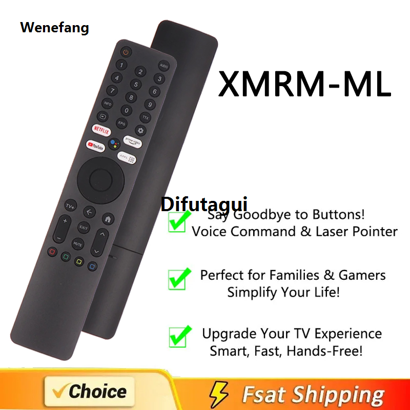 Difutagui XMRM-ML Remote Control With Voice For Xiaomi 4k 【2025 Original Version】 Qled Android Smart TV Remote L55m7-q2me Q2