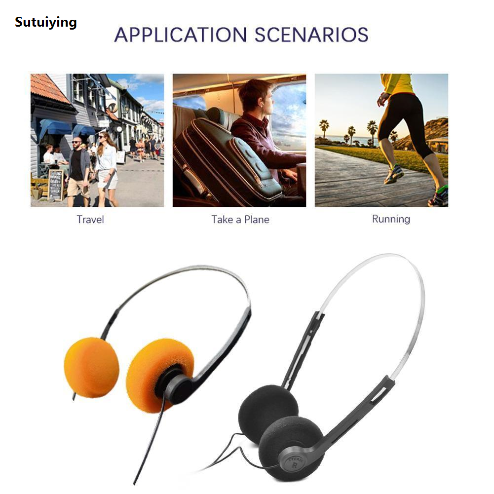 Sutuiying Underwire Headphone Music Mp3 Walkman Retro Feelings Portable Luxury Wired Small Headphones Sports Fashion Photo Props
