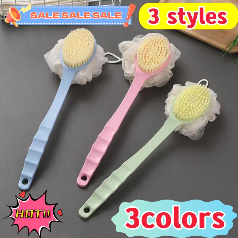 Massage Scrub Body Back Bath Brush Soft Long Handle Bath Brush Rubber 1PCS Hair Rubbing Exfoliating Skincare Tool