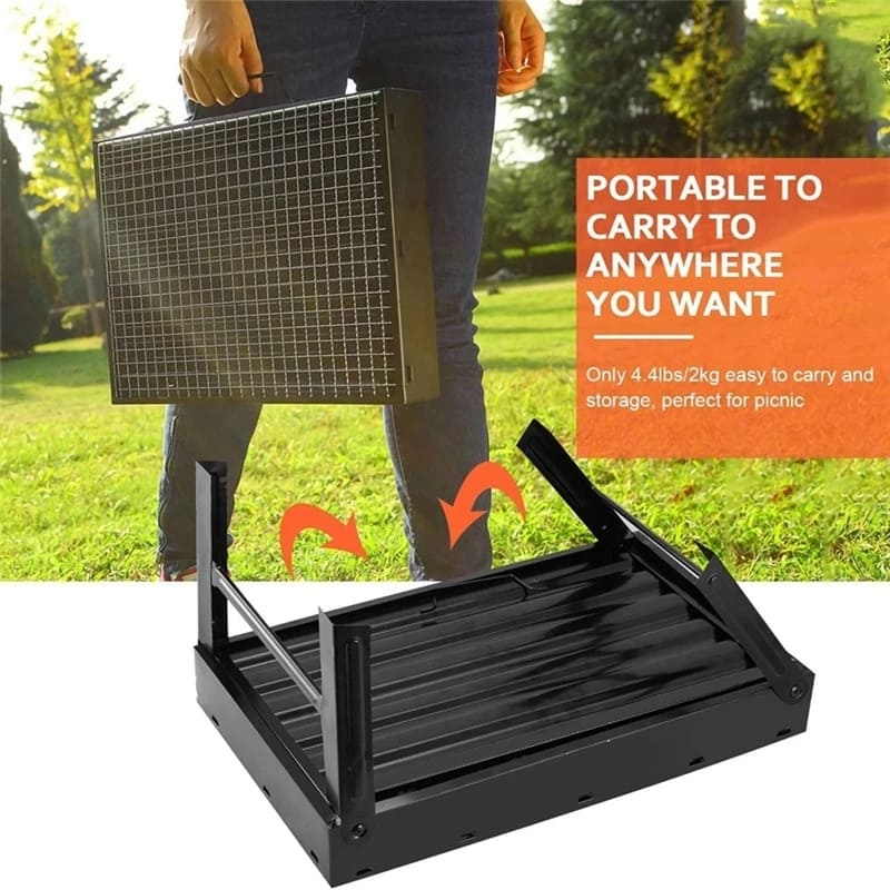 BBQ Portable Charcoal Grill Fold Barbecue Stove Table for Outdoor Camping