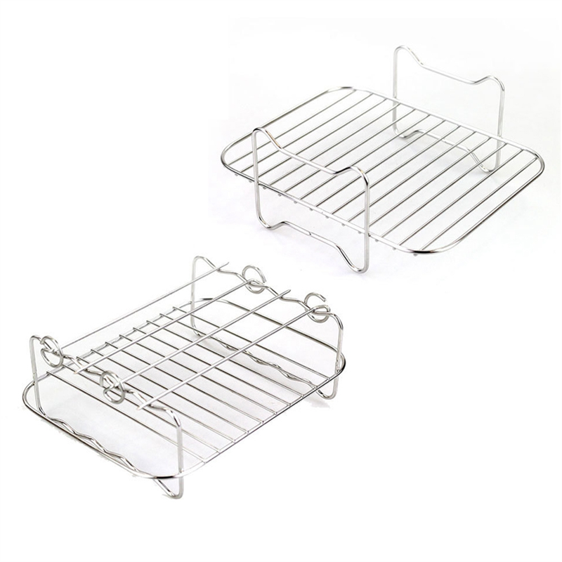 Air Fryer Grill Air Fryer Rack Double Boiler for Foodi Grill Stainless Steel for Home Kitchen Oven Cooker Accessories