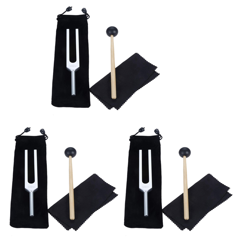 ZOROOM 3X 528 Hz Tuning Fork, Silver Tuning Forks 528 Hz for Musical Instrument, Meditation, Relaxation