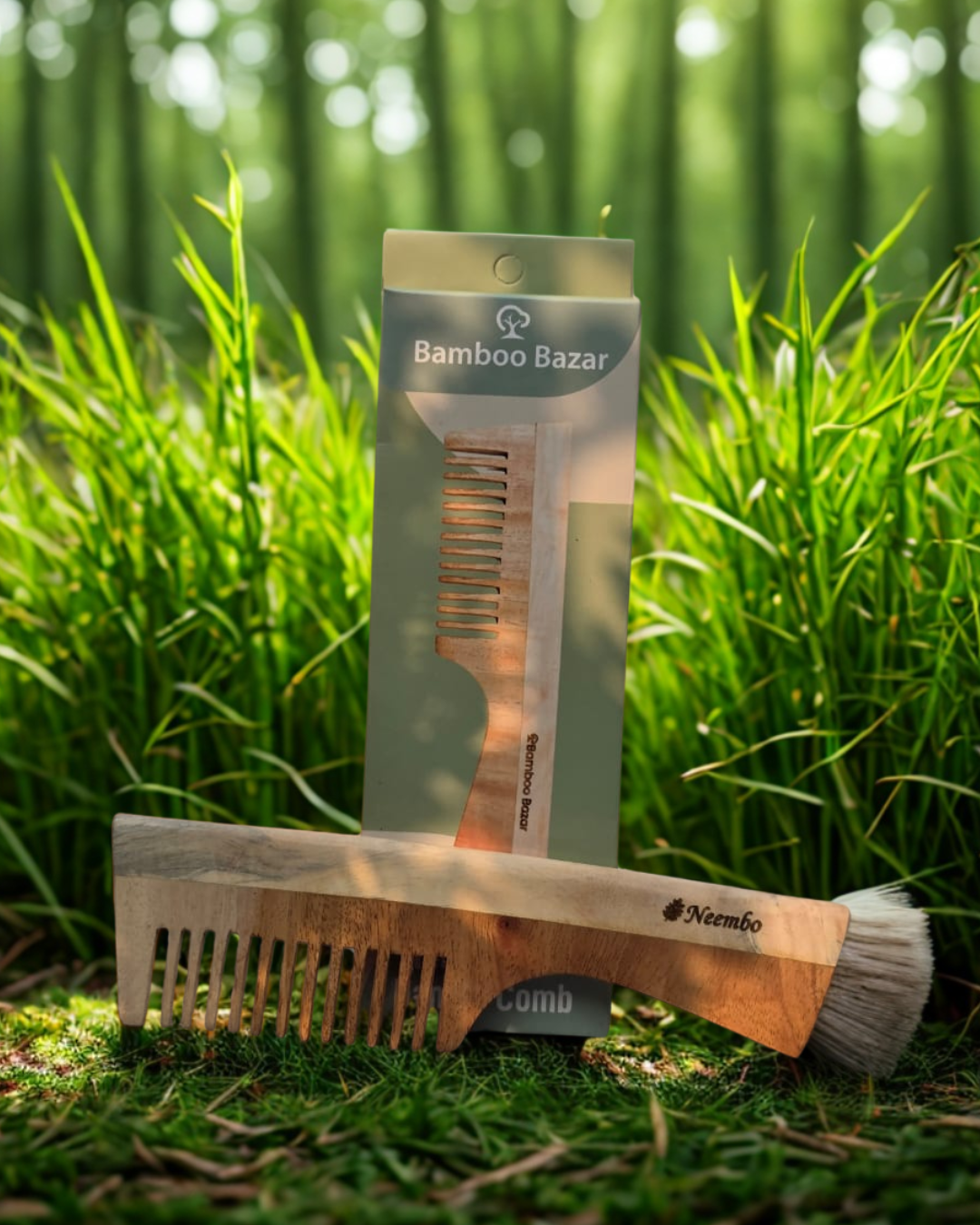 Neem Wood Comb Handmade | Reduce Hairfall and Dandruff | For Men & Women | Handle Comb for Easy Detangling & Styling