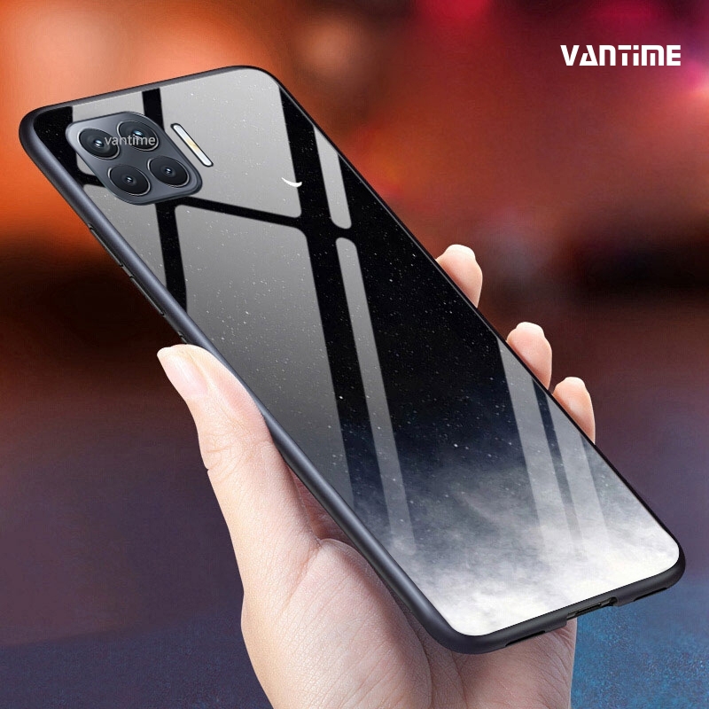Vylon Vantime for OPPO F17 Pro Case Starry Sky Phone Back Hard Glass Cover