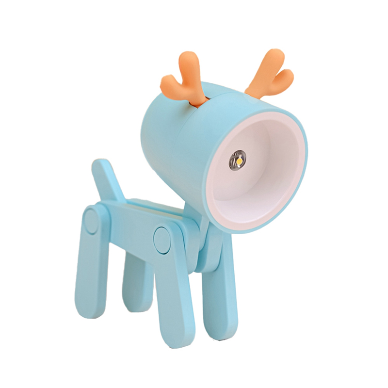 Mini Night Light LED Adjustable Cute Light Eye Protection,Deer Blue