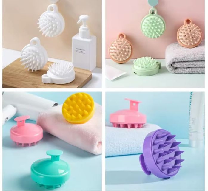 1PCS Round Plastic Washing Hair Massager Combs Scalp Shower Body Beard Shampoo Brush Hair Styling Tools