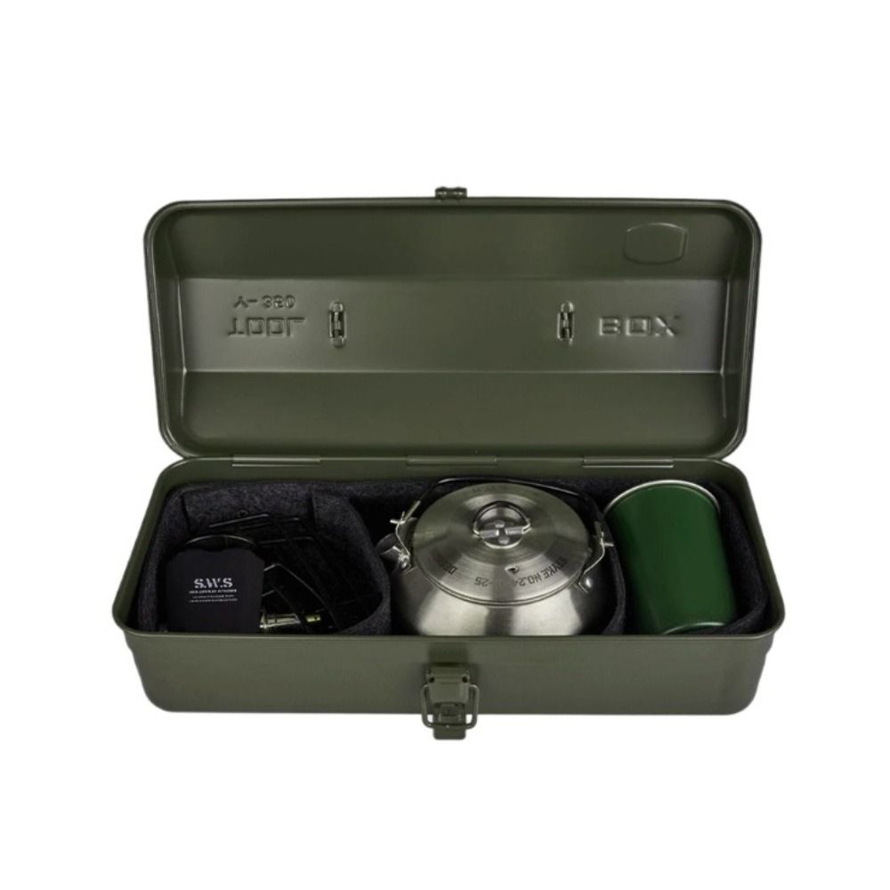 Durable With Handle Camping Tool Storage Box Multifunctional Anti-Slip Outdoor Toolbox Waterproof Portable Tool Organizer