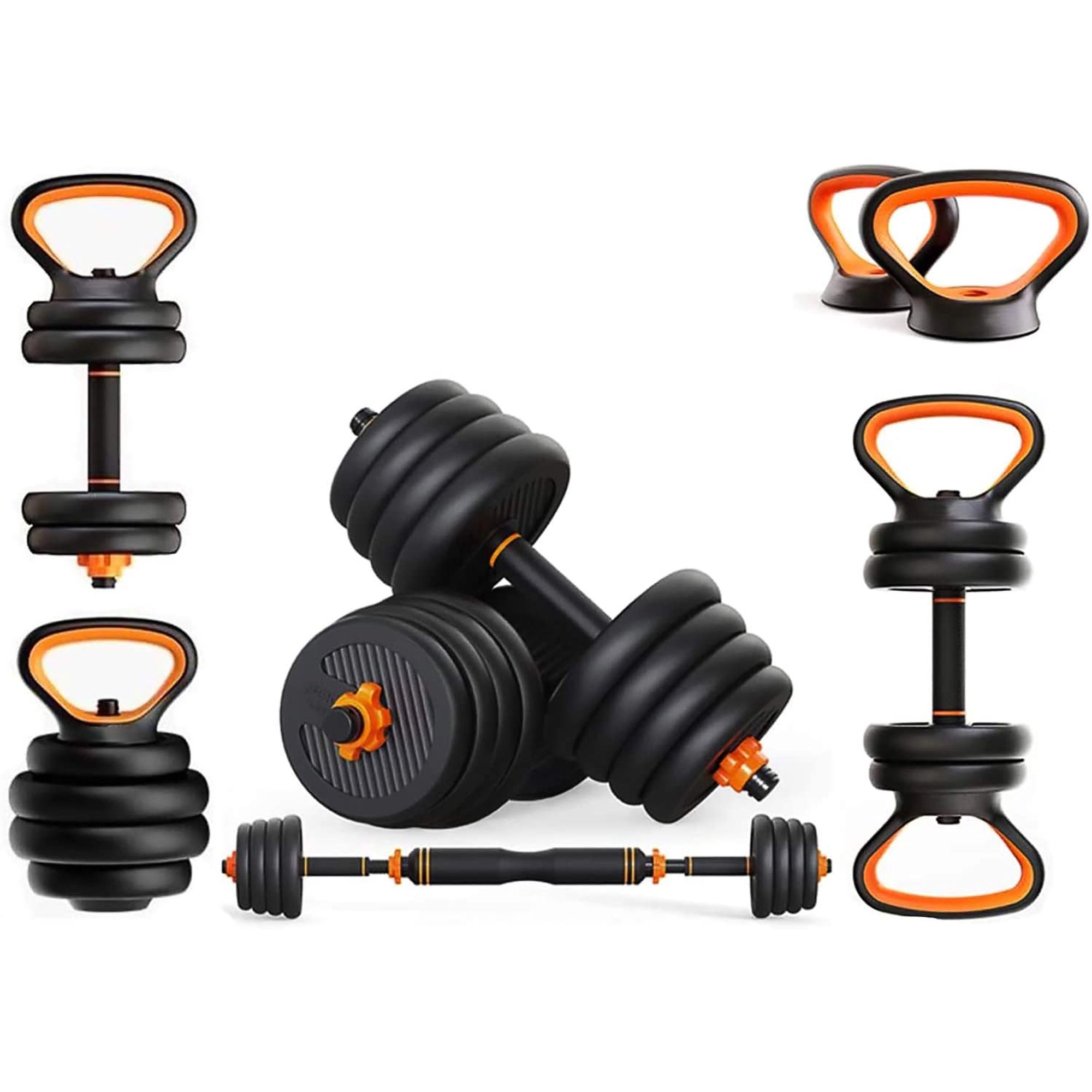 Adjustable Dumbbell Set, 6 in 1, Adjustable Dumbbells / Barbell / Kettlebell / Push up Weight Training Body Kit-(20KG)