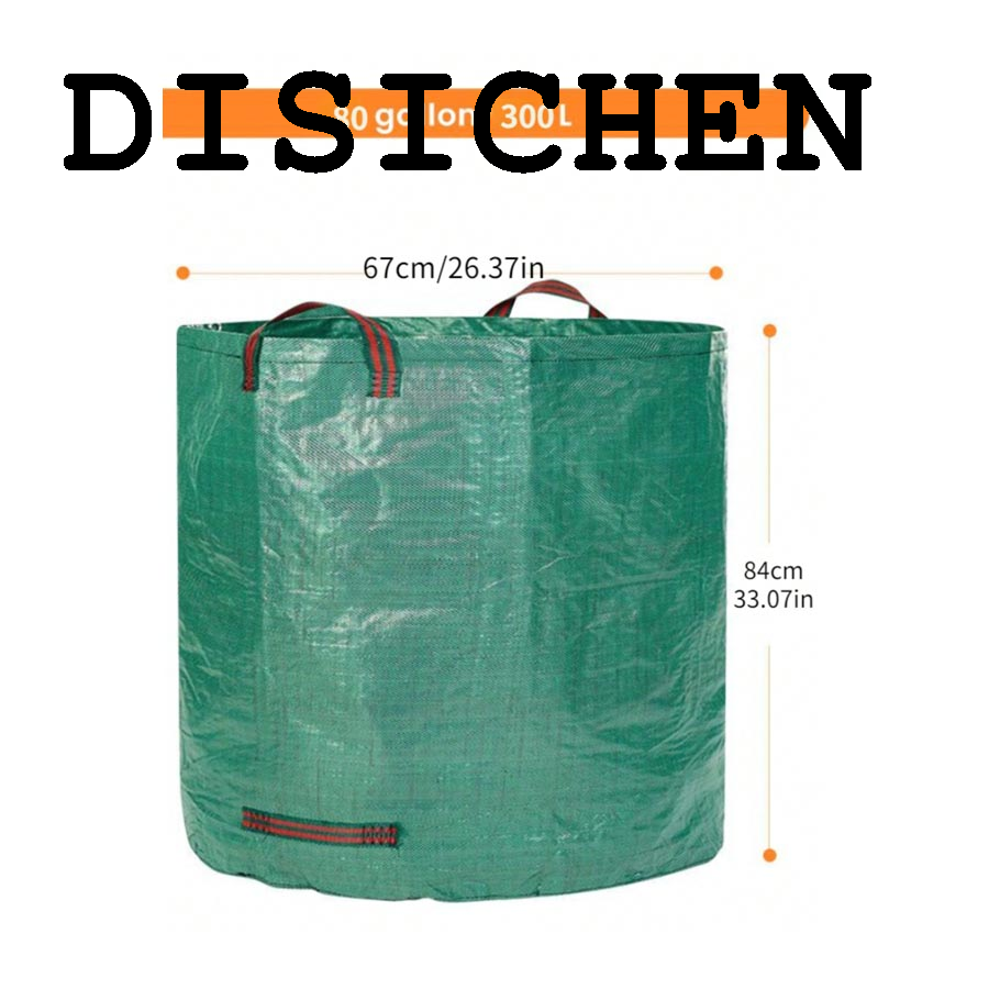 DISICHEN 2025 1 piece 80 Gallon/300L Garden Bag with Lid, Reusable Heavy Duty Garden Bag, Lawn Pool Garden Leaf Trash Bag