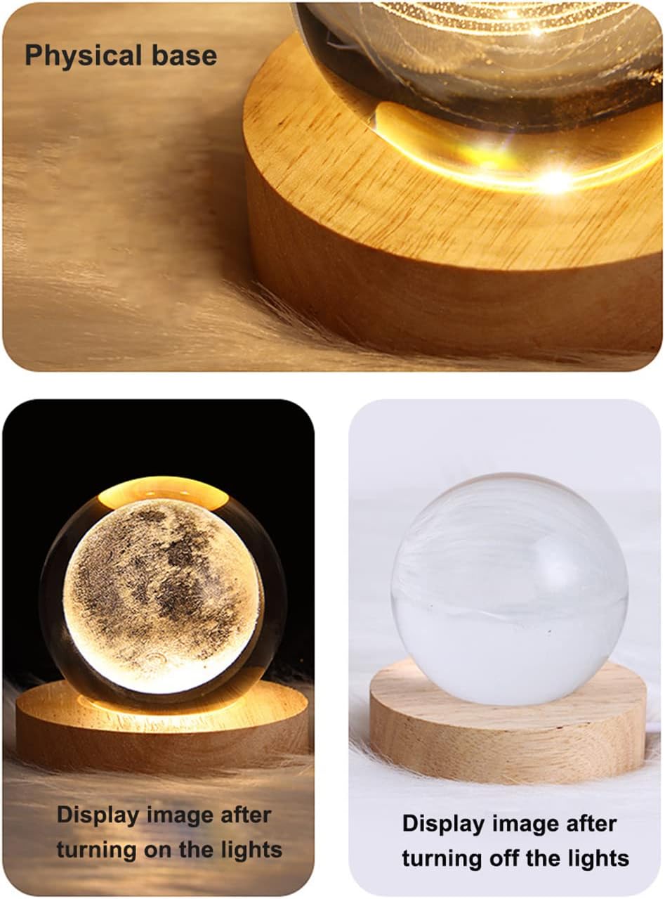 3D Crystal Ball LED Lamp Sensor Night Light Lamp, Touch Control, Deer Light Lamp With Stand & Usb