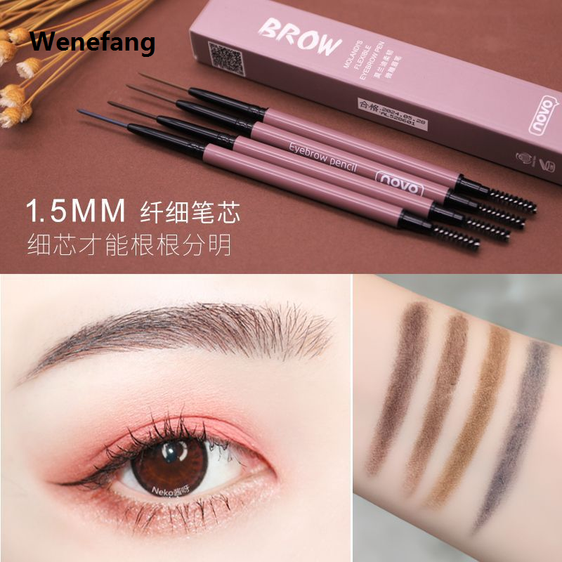 Wenefang NOVO micro-sculpted eyebrow pencil ultra-fine head waterproof and sweat-proof non-smudge double-headed eyebrow pencil